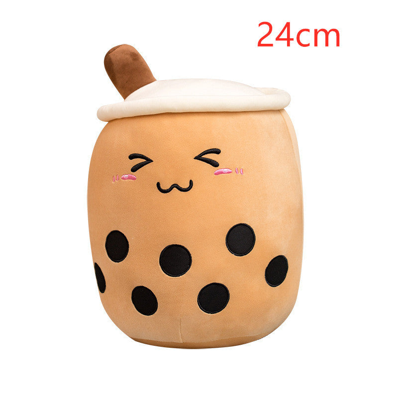 Süßes Fruchtgetränk Plüsch gefüllt weich Erdbeermilch Tee Plüsch Boba Teetasse Spielzeug Bubble Tea Kissen Kissen Kinder Geschenk