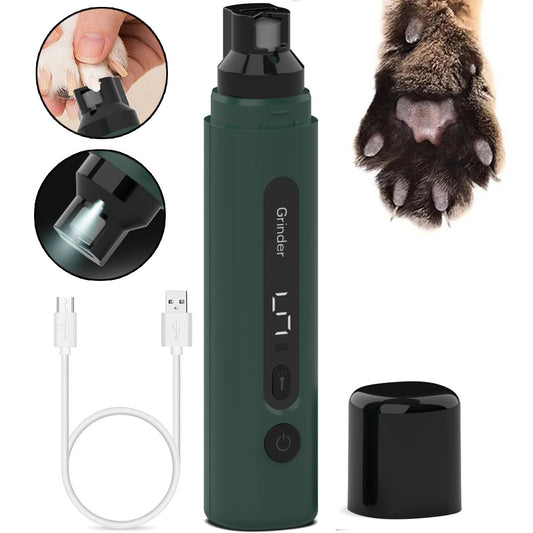 Dog Nail Grinder Electric Pet Nail Trimmers Rechargeable Cat Nail Grinders Super Quiet With 5-Speed Setting For Small Medium Large Dogs Cats Claw Care