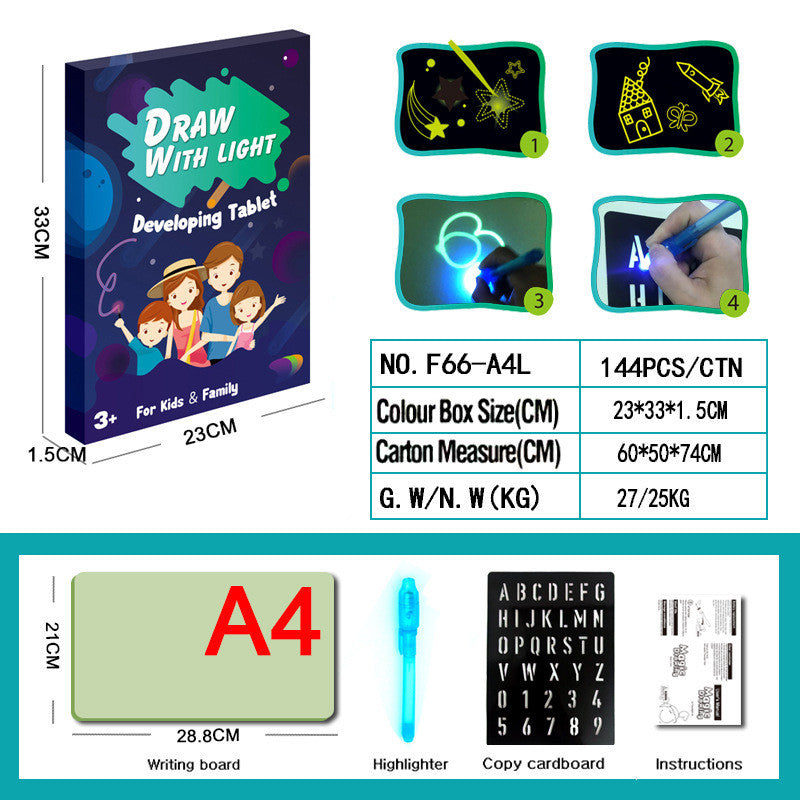 Educatief speelgoed tekenblok 3D Magic 8 lichteffecten puzzelbord schetsblok