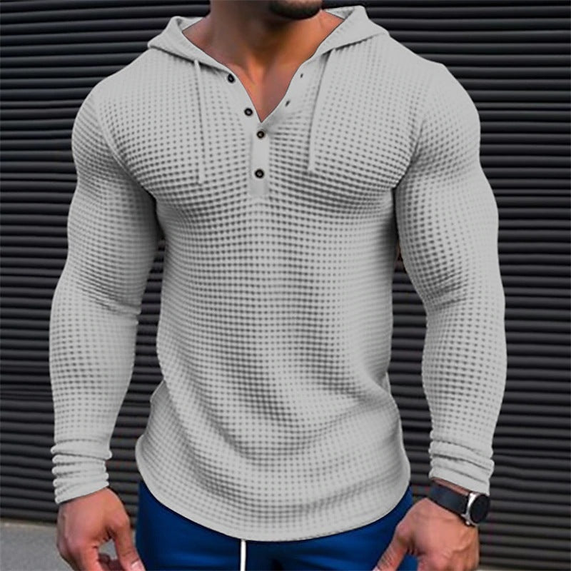 Heren Pullover Casual Lange Mouw T-shirt Waffler Slim Tops Sweat-shirt Effen Kleur Comfortabel Heren Outdoor Streetwear S-3XL