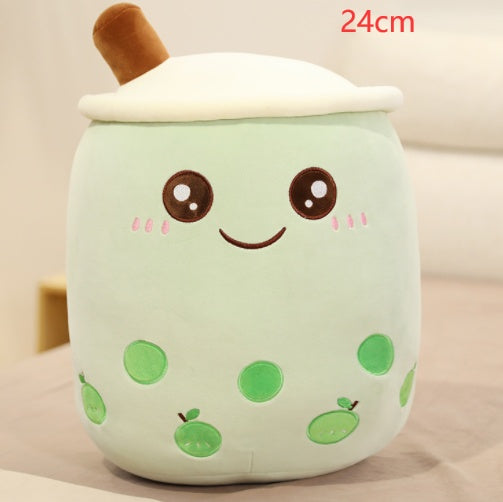 Süßes Fruchtgetränk Plüsch gefüllt weich Erdbeermilch Tee Plüsch Boba Teetasse Spielzeug Bubble Tea Kissen Kissen Kinder Geschenk