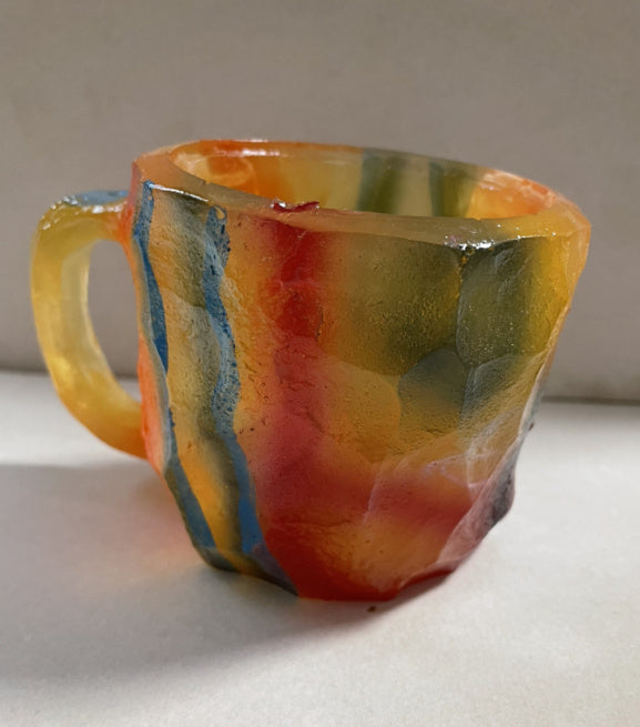 400 ml Kaffeetasse aus Mineralkristallharz mit Griffen, elegante Tasse aus künstlichem Mineralkristall für den Arbeitsplatz, Heimdekoration, Weihnachtsgeschenk, Küchenhelfer