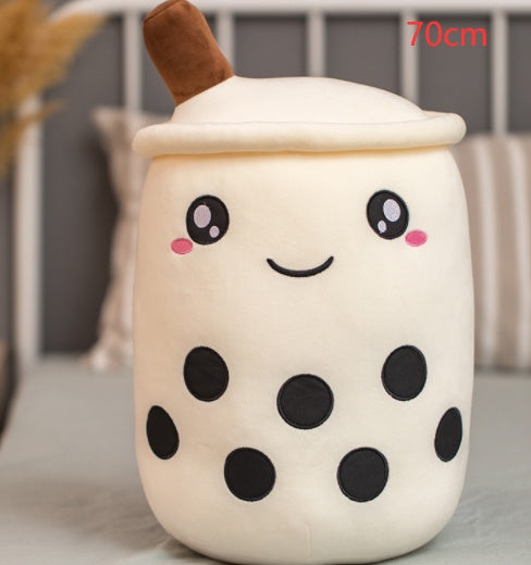 Süßes Fruchtgetränk Plüsch gefüllt weich Erdbeermilch Tee Plüsch Boba Teetasse Spielzeug Bubble Tea Kissen Kissen Kinder Geschenk