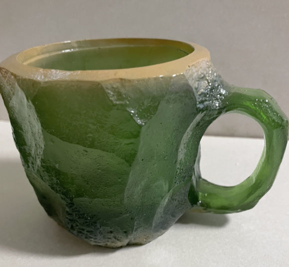 400 ml Kaffeetasse aus Mineralkristallharz mit Griffen, elegante Tasse aus künstlichem Mineralkristall für den Arbeitsplatz, Heimdekoration, Weihnachtsgeschenk, Küchenhelfer