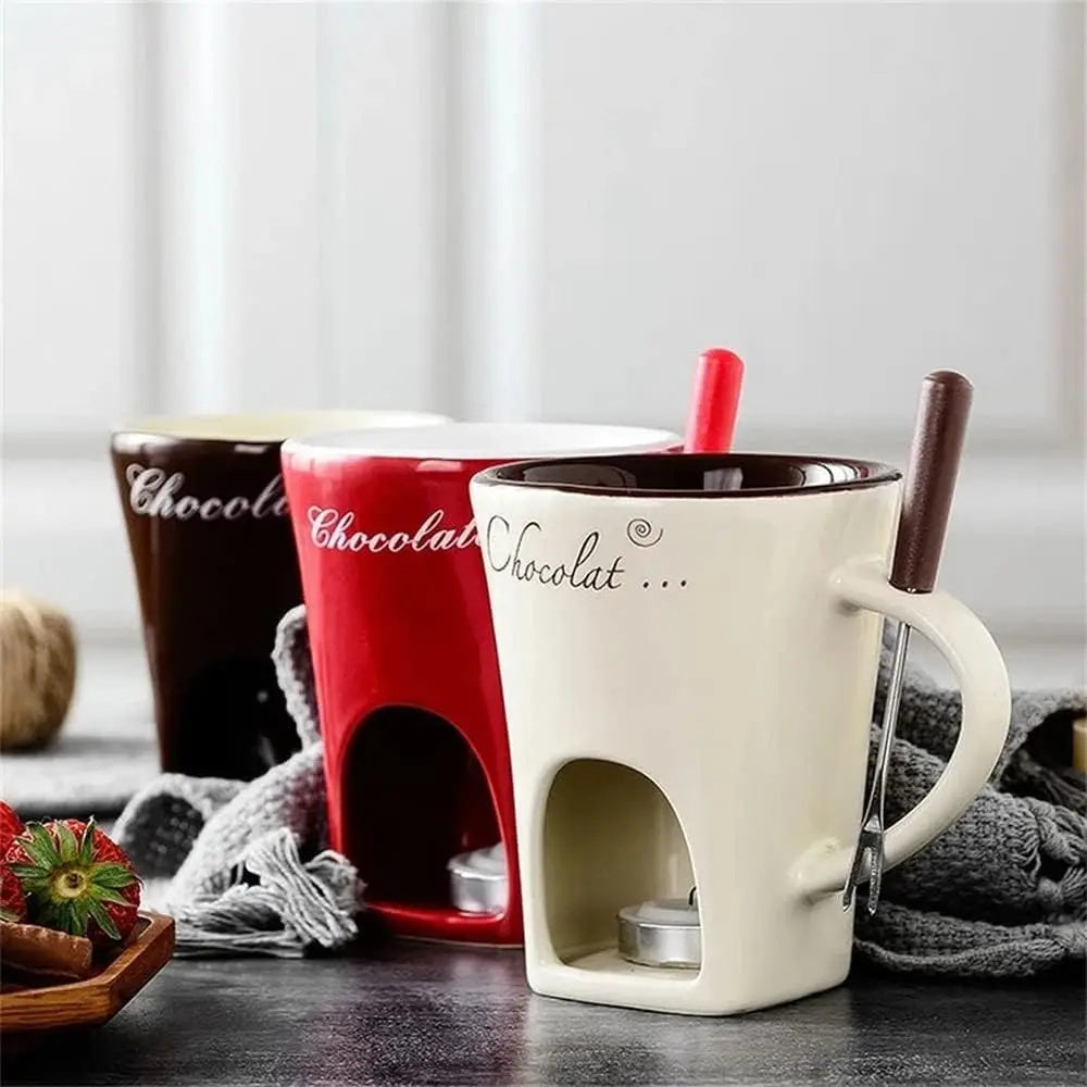 Fondue Mok Set Persoonlijke Mini Fondue Potten Chocolade Kaas IJs Fondue Maker Kit Individuele Boter Smeltbeker Kleine Warmer Keuken Gadgets