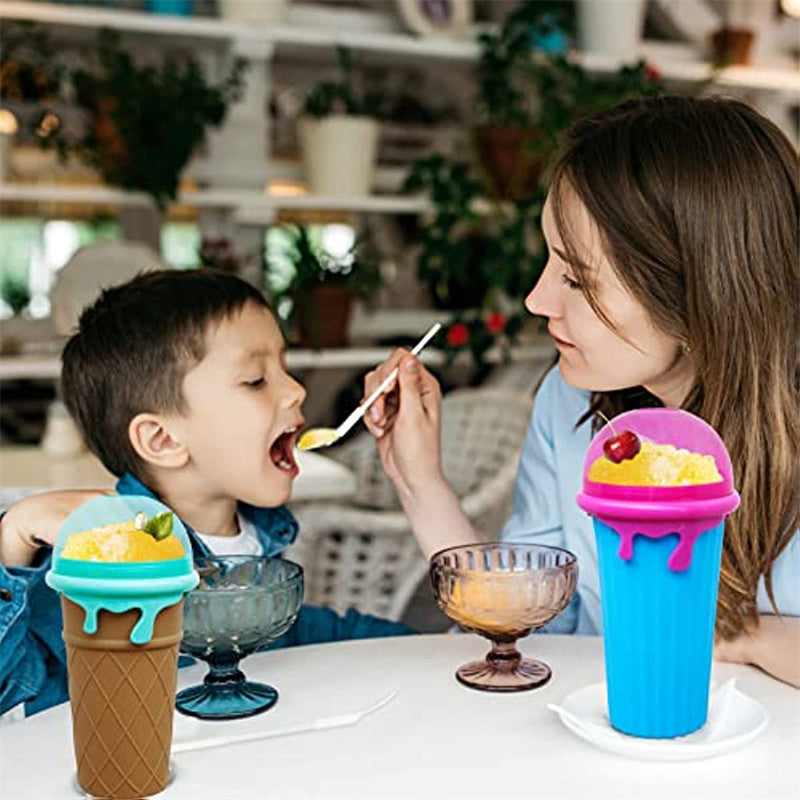 500ml Large Capacity Slushy Cup Summer Squeeze Homemade Juice Water Bottle Quick-Frozen Smoothie Sand Cup Pinch Fast Cooling Magic Ice Cream Slushy