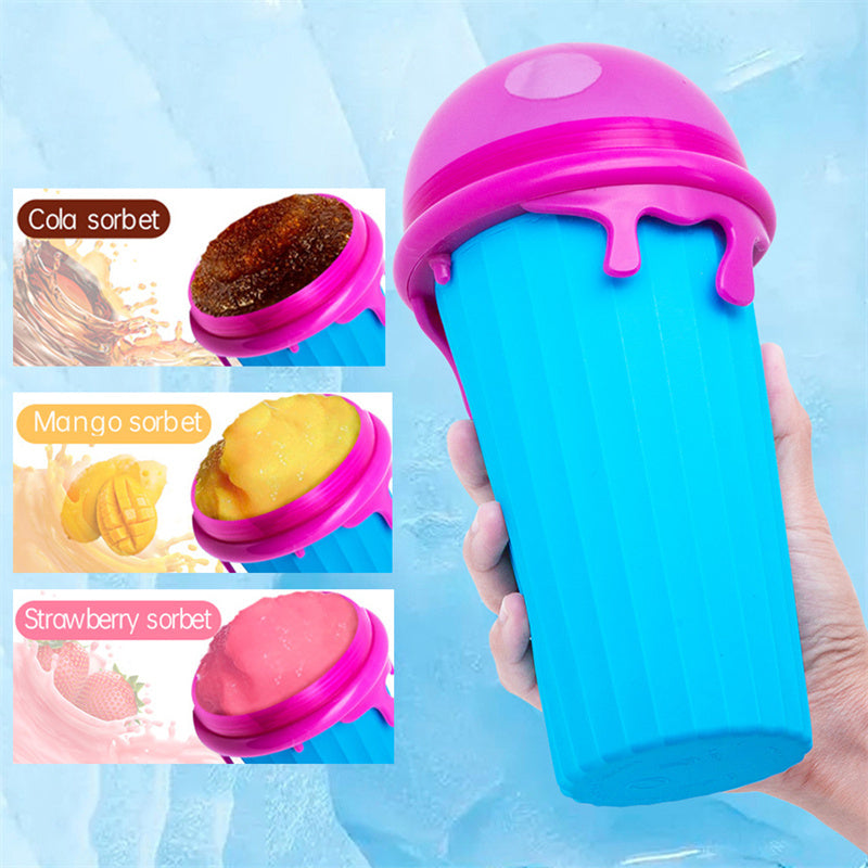 500ml Large Capacity Slushy Cup Summer Squeeze Homemade Juice Water Bottle Quick-Frozen Smoothie Sand Cup Pinch Fast Cooling Magic Ice Cream Slushy