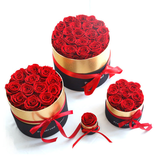 Eternal Roses In Box Preserved Real Rose Flowers With Box Set Valentines Day Gift Romantic Artificial Flowers