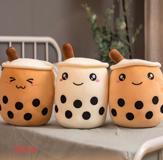 Süßes Fruchtgetränk Plüsch gefüllt weich Erdbeermilch Tee Plüsch Boba Teetasse Spielzeug Bubble Tea Kissen Kissen Kinder Geschenk