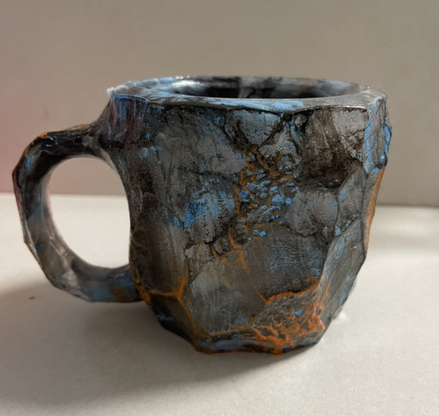 400 ml Kaffeetasse aus Mineralkristallharz mit Griffen, elegante Tasse aus künstlichem Mineralkristall für den Arbeitsplatz, Heimdekoration, Weihnachtsgeschenk, Küchenhelfer