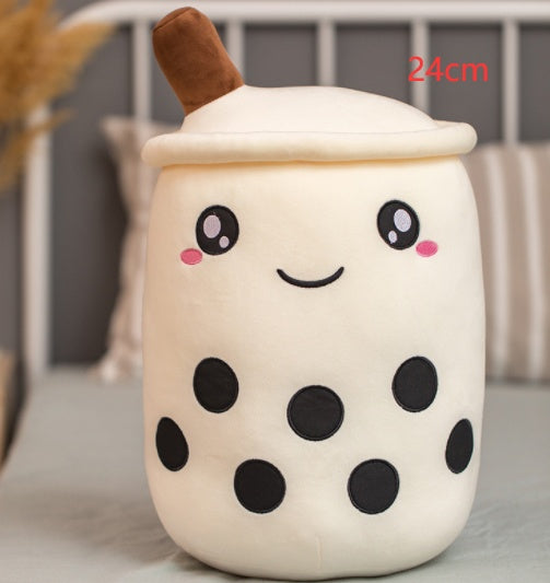 Süßes Fruchtgetränk Plüsch gefüllt weich Erdbeermilch Tee Plüsch Boba Teetasse Spielzeug Bubble Tea Kissen Kissen Kinder Geschenk