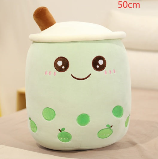 Süßes Fruchtgetränk Plüsch gefüllt weich Erdbeermilch Tee Plüsch Boba Teetasse Spielzeug Bubble Tea Kissen Kissen Kinder Geschenk