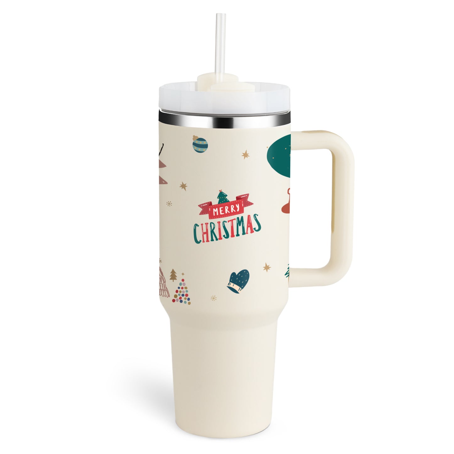 40 Oz Tumbler met handvat, rietje, geïsoleerd, roestvrij staal, morsbestendig, vacuüm koffiebeker Tumbler met deksel, taps toelopende mok, cadeaus voor Valentijnsliefhebbers, geschikt voor in de auto, sportschool, kantoor, reizen