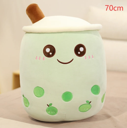 Süßes Fruchtgetränk Plüsch gefüllt weich Erdbeermilch Tee Plüsch Boba Teetasse Spielzeug Bubble Tea Kissen Kissen Kinder Geschenk