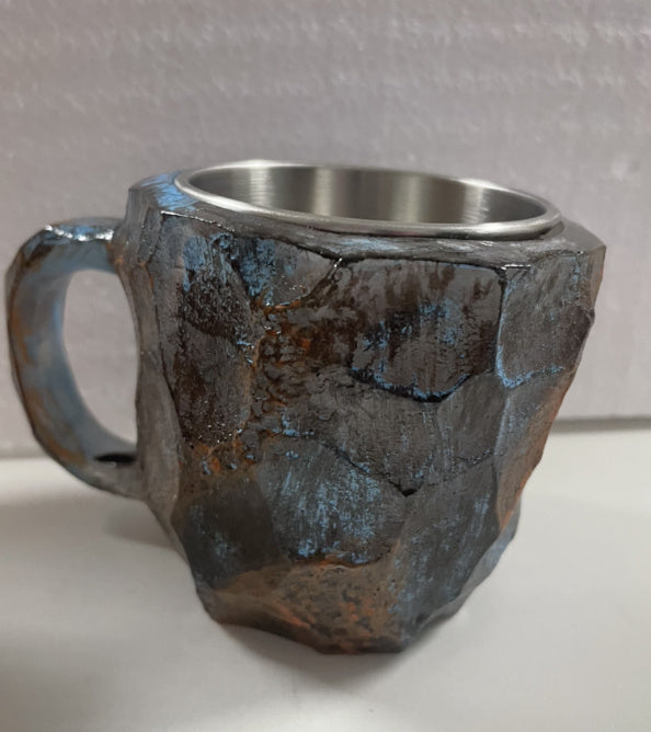 400 ml Kaffeetasse aus Mineralkristallharz mit Griffen, elegante Tasse aus künstlichem Mineralkristall für den Arbeitsplatz, Heimdekoration, Weihnachtsgeschenk, Küchenhelfer