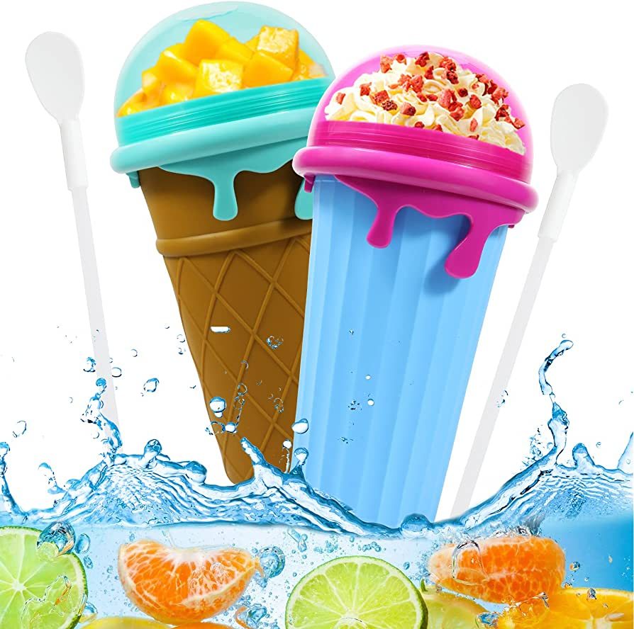 500ml Large Capacity Slushy Cup Summer Squeeze Homemade Juice Water Bottle Quick-Frozen Smoothie Sand Cup Pinch Fast Cooling Magic Ice Cream Slushy