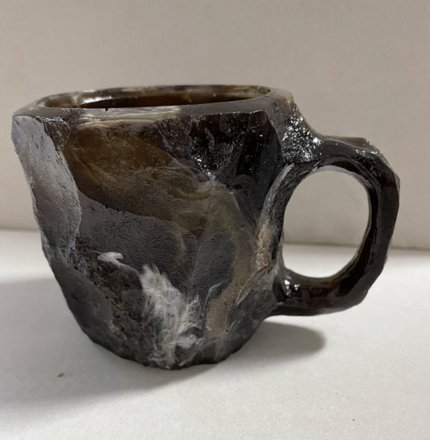 400 ml Kaffeetasse aus Mineralkristallharz mit Griffen, elegante Tasse aus künstlichem Mineralkristall für den Arbeitsplatz, Heimdekoration, Weihnachtsgeschenk, Küchenhelfer