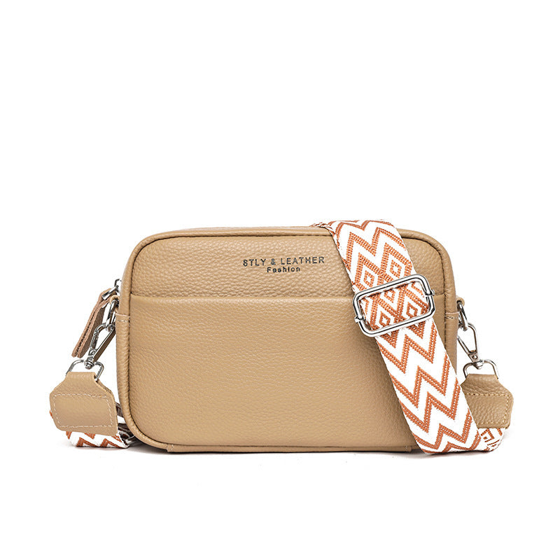 Mode Schouder Crossbody Tassen Met Ruit Geborduurde Brede Schouderband Schattige Kleine Vierkante Tas Vrouwen