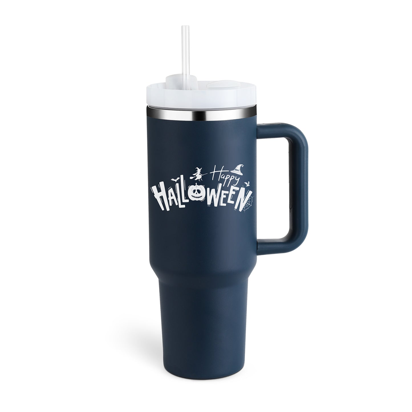 40 Oz Tumbler met handvat, rietje, geïsoleerd, roestvrij staal, morsbestendig, vacuüm koffiebeker Tumbler met deksel, taps toelopende mok, cadeaus voor Valentijnsliefhebbers, geschikt voor in de auto, sportschool, kantoor, reizen