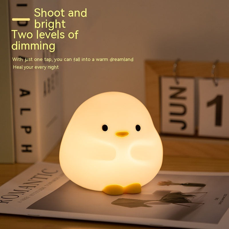 Schattige Eend LED Nachtlamp Cartoon Siliconen USB Oplaadbaar Slaaplicht Aanraaksensor Timing Slaapkamer Bedlamp Voor Kind Cadeau Woondecoratie