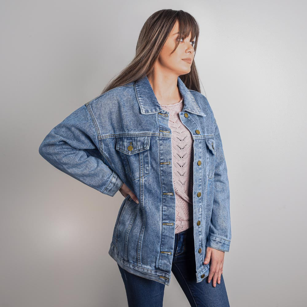 Übergroße DTG-Jeansjacke für Damen