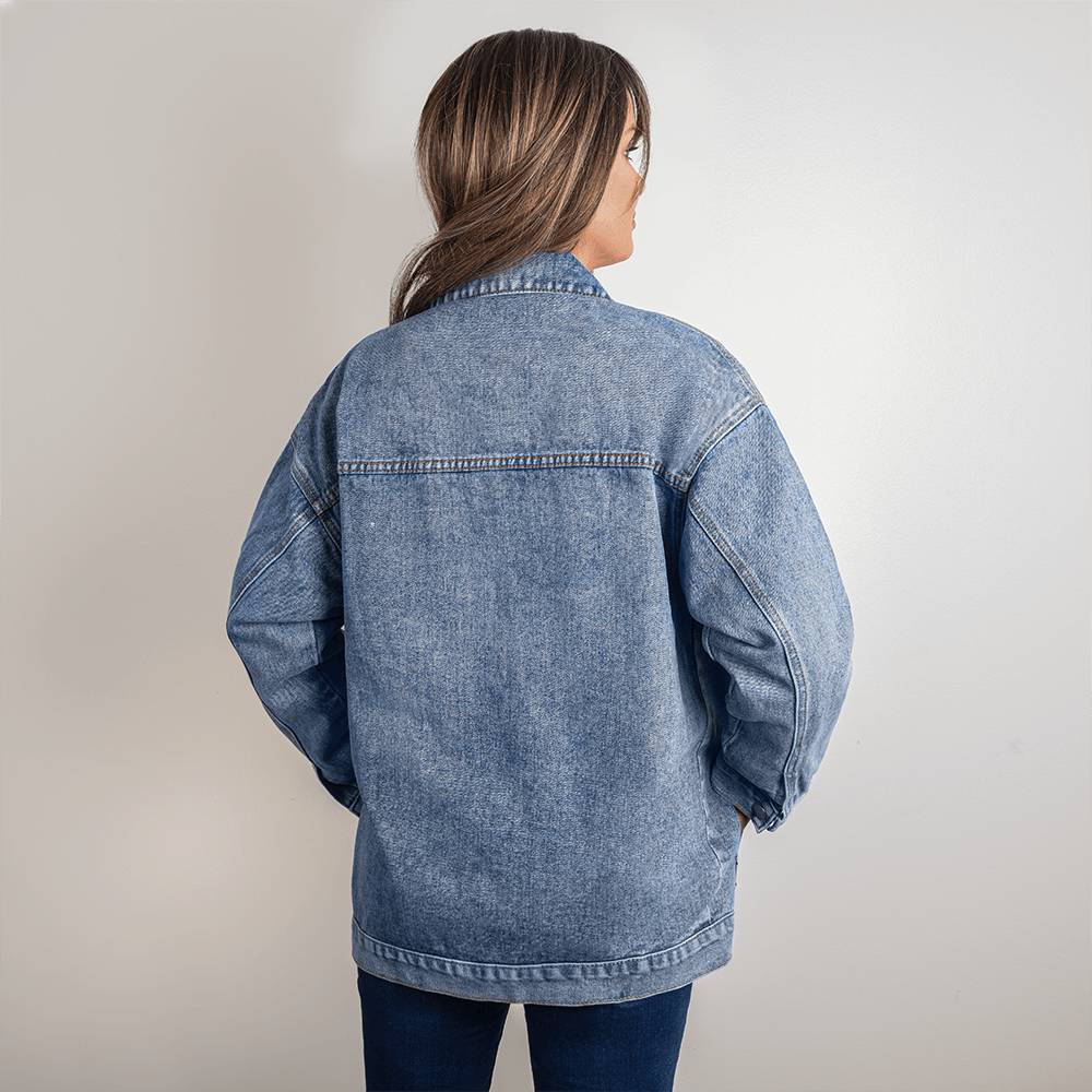 Übergroße DTG-Jeansjacke für Damen