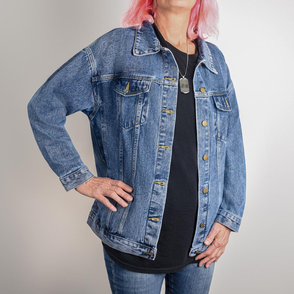 Übergroße DTG-Jeansjacke für Damen