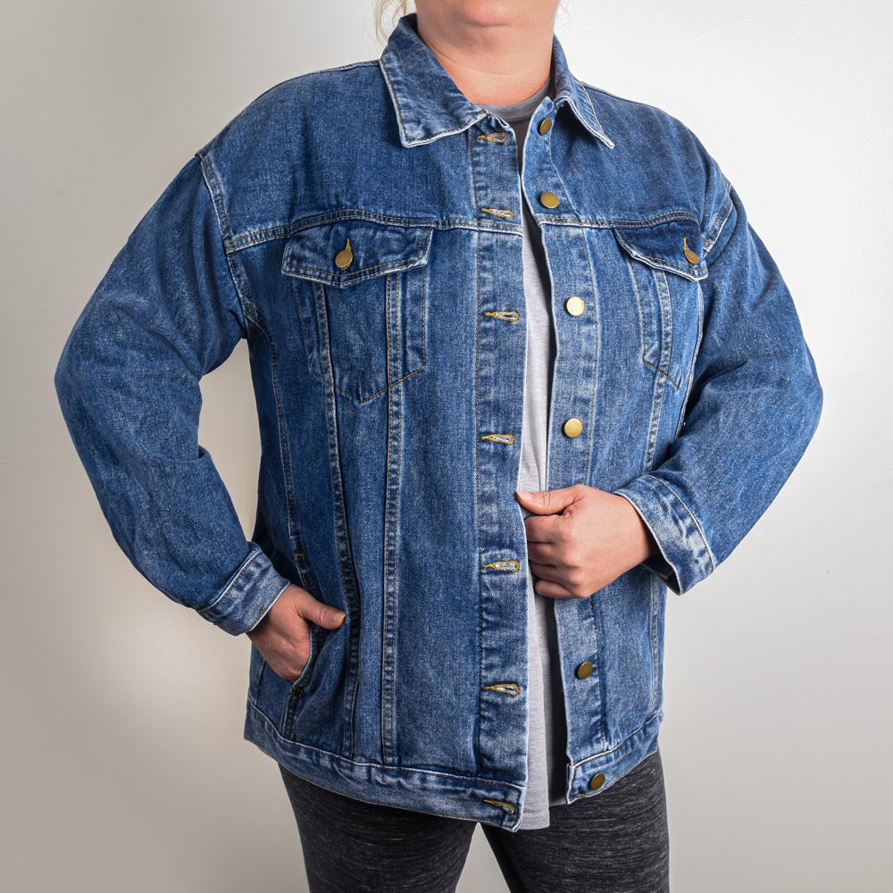 Übergroße DTG-Jeansjacke für Damen