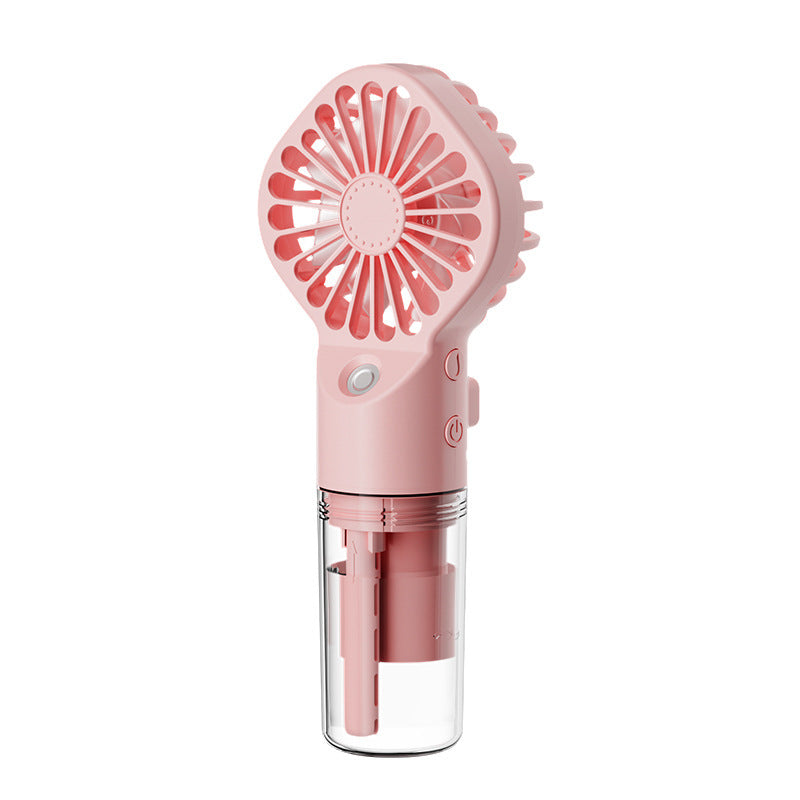 Portable Handheld Spray Fan 4-Speed Water Spray Mist Fan Summer Cooling Artifact USB Charging Summer Supplies Outdoor Mini Fan