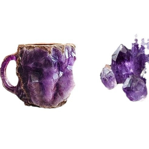 400 ml Kaffeetasse aus Mineralkristallharz mit Griffen, elegante Tasse aus künstlichem Mineralkristall für den Arbeitsplatz, Heimdekoration, Weihnachtsgeschenk, Küchenhelfer