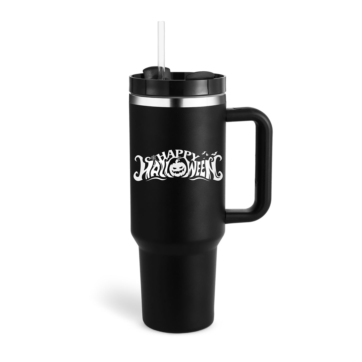 40 Oz Tumbler met handvat, rietje, geïsoleerd, roestvrij staal, morsbestendig, vacuüm koffiebeker Tumbler met deksel, taps toelopende mok, cadeaus voor Valentijnsliefhebbers, geschikt voor in de auto, sportschool, kantoor, reizen