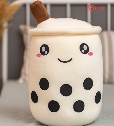 Süßes Fruchtgetränk Plüsch gefüllt weich Erdbeermilch Tee Plüsch Boba Teetasse Spielzeug Bubble Tea Kissen Kissen Kinder Geschenk