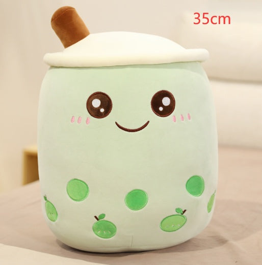 Süßes Fruchtgetränk Plüsch gefüllt weich Erdbeermilch Tee Plüsch Boba Teetasse Spielzeug Bubble Tea Kissen Kissen Kinder Geschenk