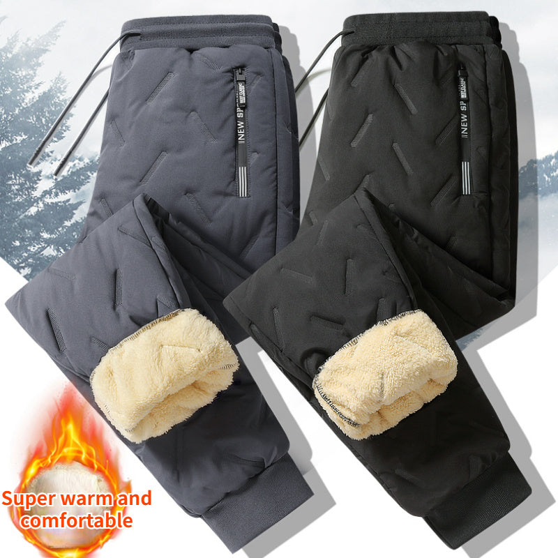 Winter Sweatwear Herren Plüsch Dicke Fleece Jogginghose Lammwolle Thermohose Freizeithose Wasserdicht Winddicht Warm Baumwollhose