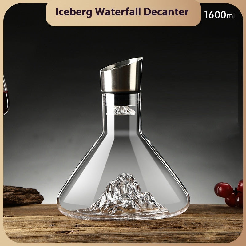 Bestseller: Iceberg Waterfall Weindekanter, kreativer transparenter bleifreier Weinspender aus Kristallglas, Barzubehör, schnelle Dekanter