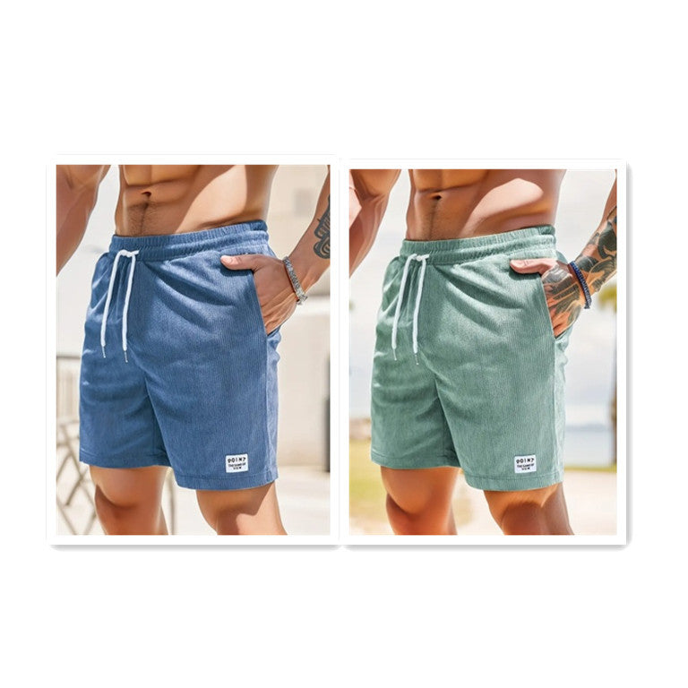 Vetersluiting Shorts Zomer Corduroy Sport Korte Broek Herenkleding