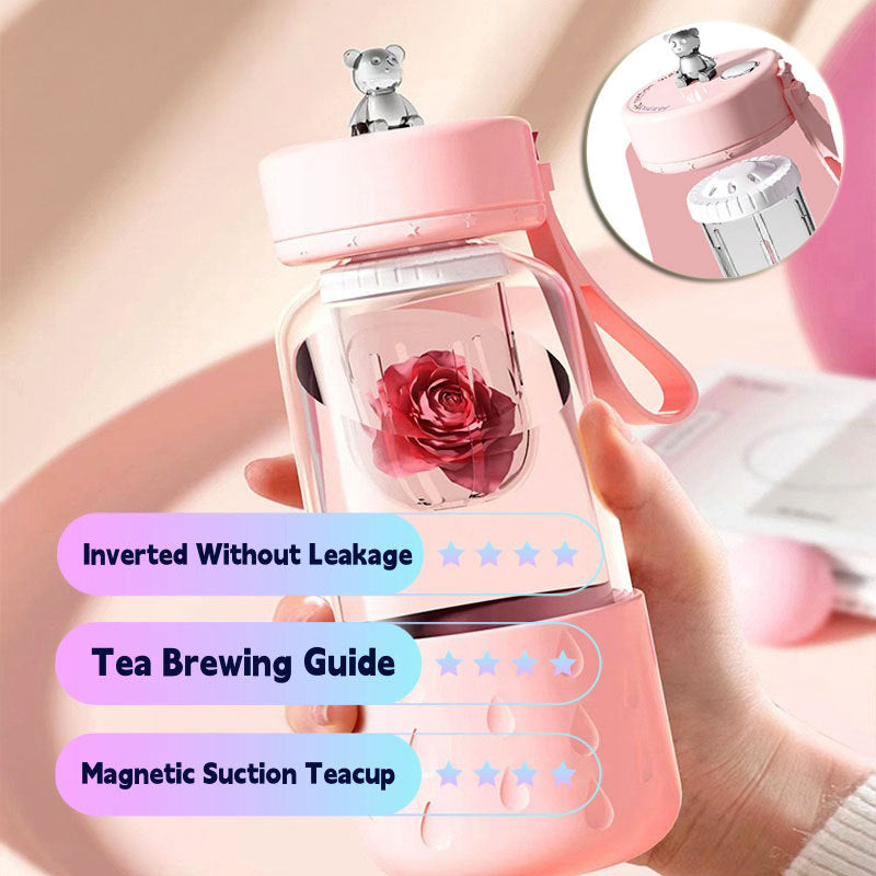 Thee Water Scheiding Magnetische Glazen Waterbeker Afgesloten Zonder Lekkage Glazen Thee Waterbeker Infuser Tumbler Drinkware Waterfles Met Theefilter