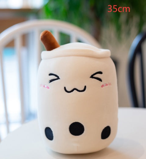 Süßes Fruchtgetränk Plüsch gefüllt weich Erdbeermilch Tee Plüsch Boba Teetasse Spielzeug Bubble Tea Kissen Kissen Kinder Geschenk